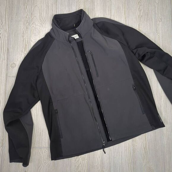 Calvin Klein Womens Large Zip Front Jacket Black Fleece Lined Pockets Stretch - Picture 3 of 8